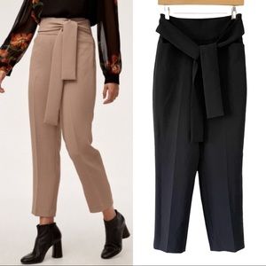 Artizia Wilfred Geneva Crepe Tie Belt Trousers in Black